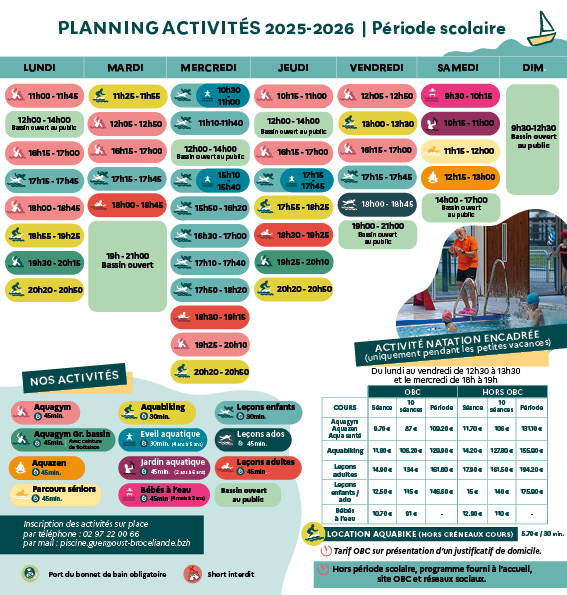 Planning d’activité 2025-2026 - Période scolaire